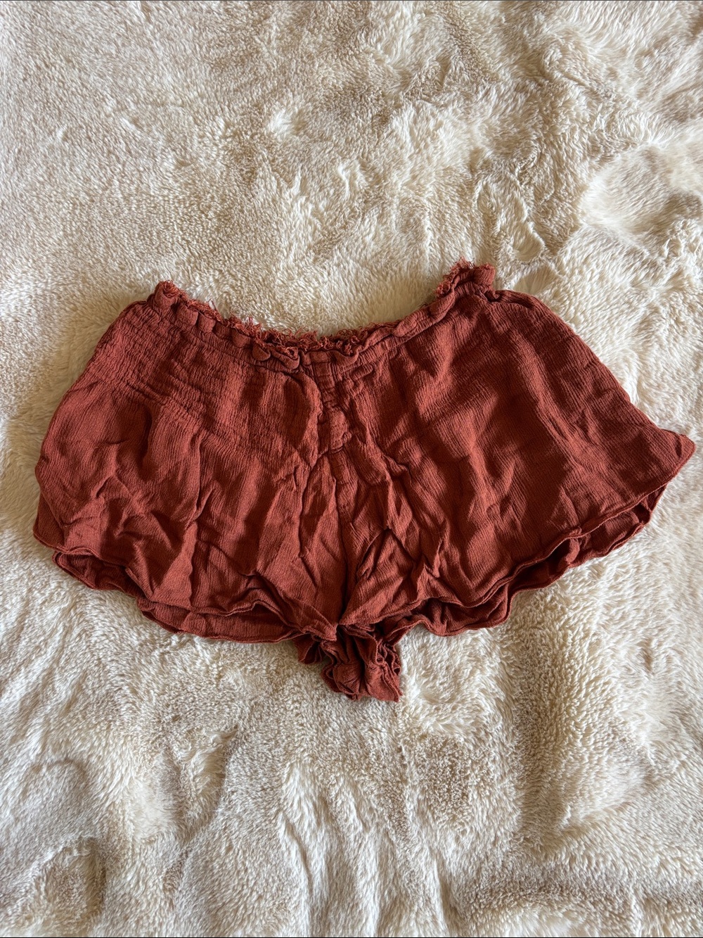 Intimately Free People Women's Rust Smocked Waist Shorts